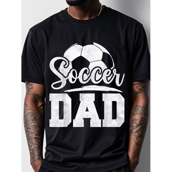 Retro Soccer Dad Graphic T-Shirt Vintage Sports Father's Day Gift Men's Athletic Apparel Black Tee