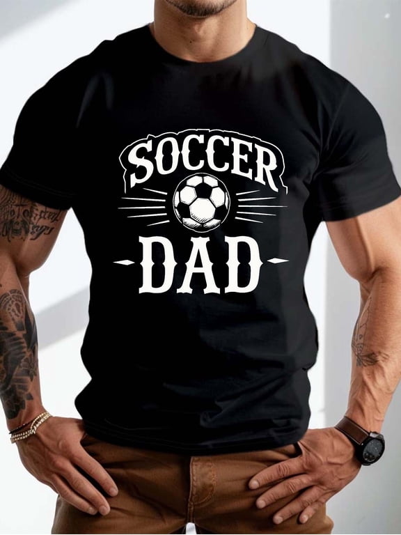 Retro Soccer Dad Men's Graphic T-Shirt - Funny Athletic Father's Day Gift Tee - Comfortable Cotton Sporty Apparel for Men