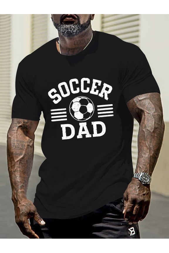 Retro Soccer Dad Men's Graphic T-Shirt - Funny Athletic Father's Day Gift Tee - Vintage Sports Apparel for Men