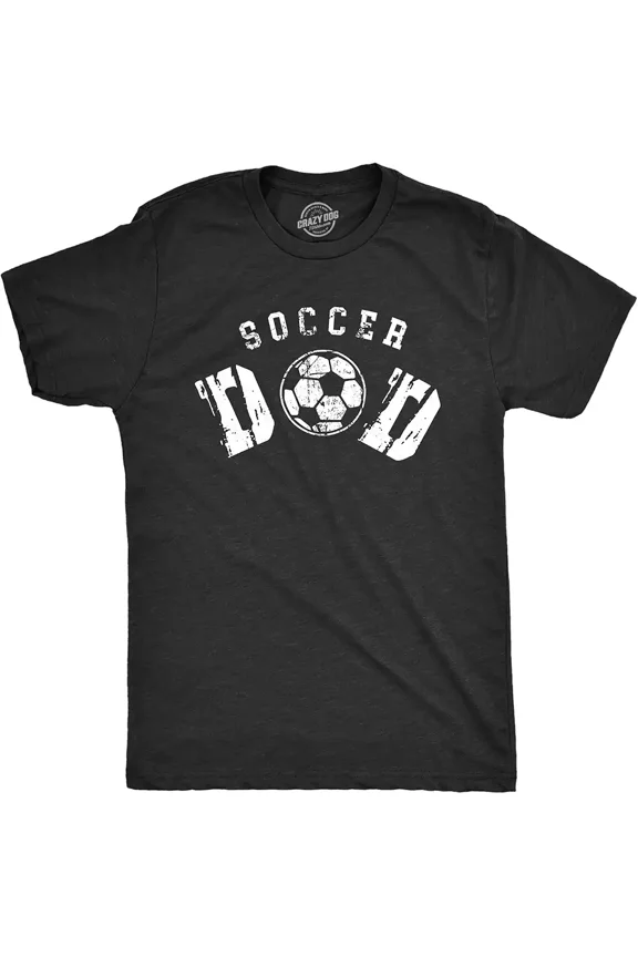 Retro Soccer Dad Men's Graphic T-Shirt Funny Father's Day Gift Athletic Sports Tee Black