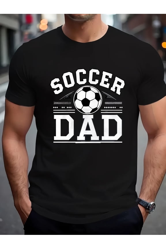 Retro Soccer Dad Men's Graphic T-Shirt Funny Sports Father's Day Gift Athletic Apparel Black Tee