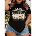 thumbnail image 1 of Retro Soccer Mama Graphic Tee Women's Short Sleeve T-Shirt Checkered Bow Design Louder and Prouder Sports Mom Apparel, 1 of 6