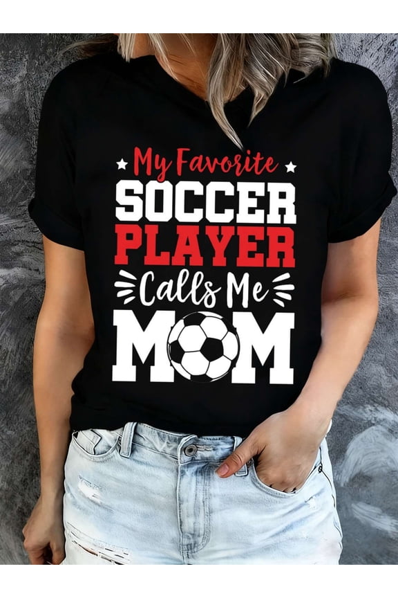 Retro Soccer Mom T-Shirt Funny Sports Mother Gift Short Sleeve Graphic Tee for Women Game Day Apparel