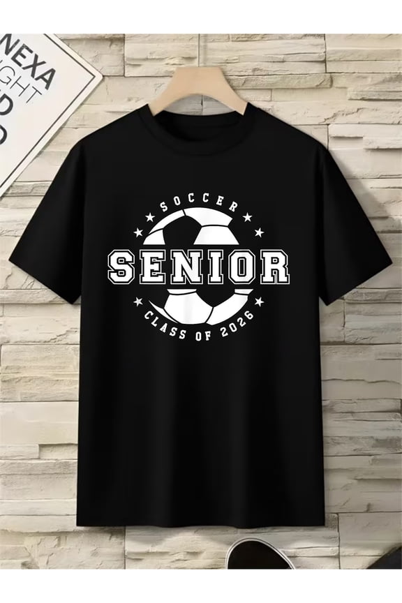 Retro Soccer Senior Class of 2026 Graduation T-Shirt Collegiate Style Sports Graphic Tee for Men and Women High School Athlete Apparel