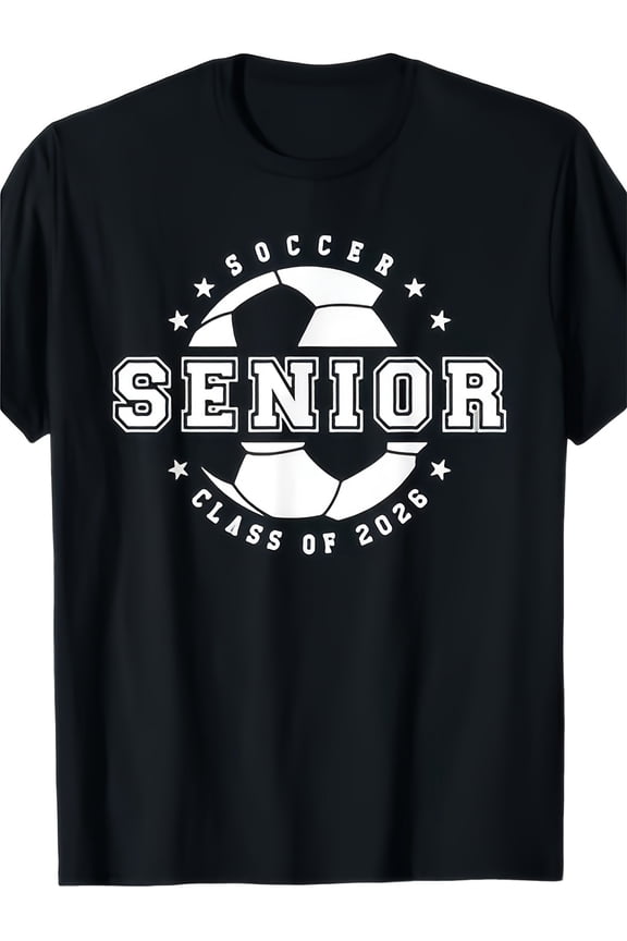 Retro Soccer Senior Class of 2026 Graduation T-Shirt - Vintage Athlete Sports Apparel for Men and Women - High School Senior Year Graphic Tee