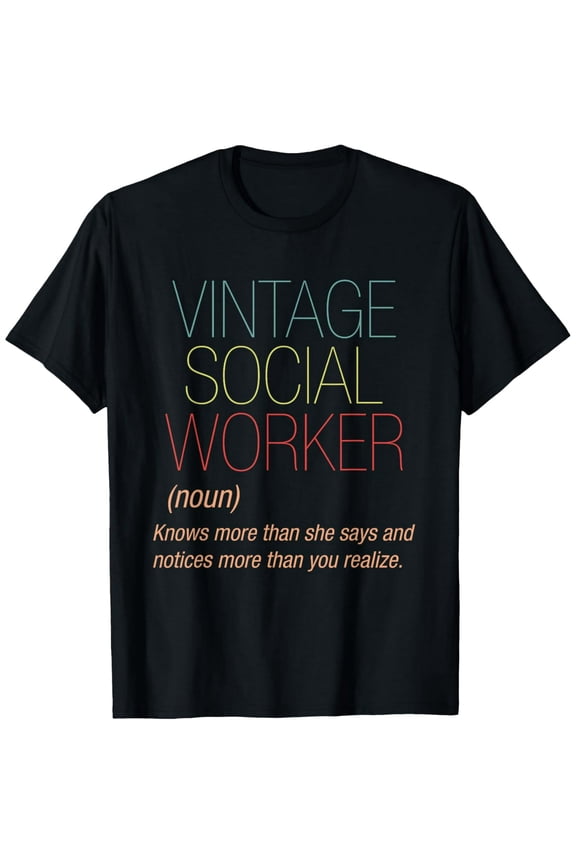 Retro Social Worker Definition Public Employee T-Shirt