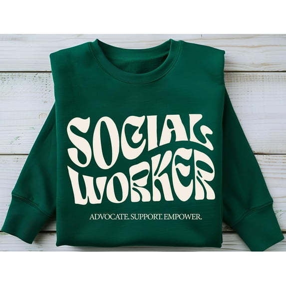 Retro Social Worker Sweatshirt, Wavy Trendy Social Work Student Graduation Gift, Gifts For LSW MSW, Unisex Crewneck Sweatshirt