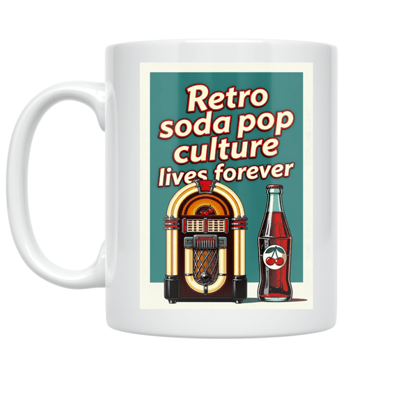 Retro Soda Pop Culture Lives Forever - Vintage Memorabilia Collector - 11 oz Ceramic Coffee Mug