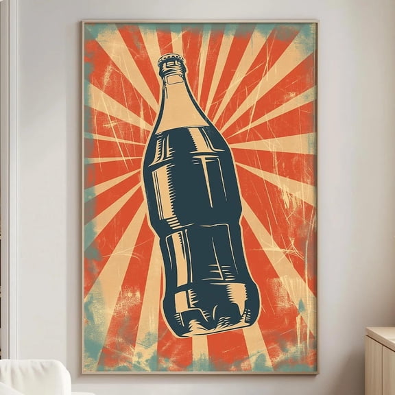 Retro Soda Poster, Vintage Summer Advertisement Print, Unframed Paper Poster 8x10in