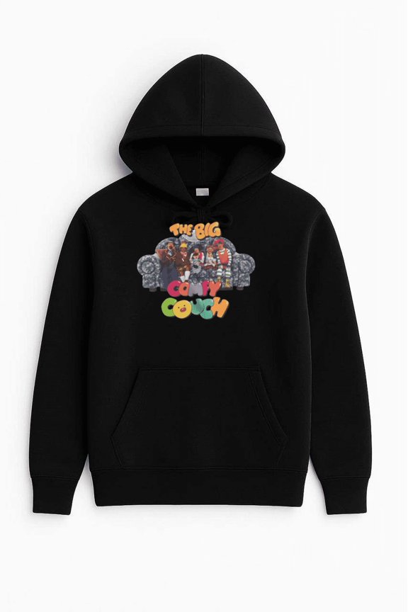 Retro Sofa Show Cast Inspired Nostalgic Cartoon Throwback Graphic Hoodie Shirt, for men & women, up to size 5XL