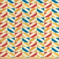 thumbnail image 1 of Ambesonne Retro Fabric by the Yard Upholstery, Diagonally Striped Squares, 3 Yards, Marigold Scarlet, 1 of 4