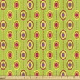 thumbnail image 1 of Ambesonne Retro Fabric by the Yard Upholstery, Dash Lines and Nested Circles, 3 Yards, Apple Green and Fuchsia, 1 of 5