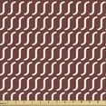 thumbnail image 1 of Retro Sofa Upholstery Fabric by the Yard, Curvy Wavy Lines Simplistic Pattern on Dark Red Background Vintage Twist Tile, Decorative Fabric for DIY and Home Accents, Burgundy White by Ambesonne, 1 of 5