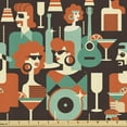 thumbnail image 1 of Retro Sofa Upholstery Fabric by the Yard, Dressed People and Musical Instruments at a Party, Decorative Fabric for DIY and Home Accents, Taupe Multicolor by Ambesonne, 1 of 5