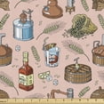 thumbnail image 1 of Ambesonne Retro Fabric by the Yard Upholstery, Whiskey Bourbon Theme Pattern, 10 Yards, Blush Multicolor, 1 of 5