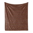 thumbnail image 1 of Retro Soft Flannel Fleece Blanket, Brown Toned Geometric Tile Composition Graphic Illustration with Small Color Blocks, Cozy Plush for Indoor and Outdoor Use, 50" x 60", Multicolor, by Ambesonne, 1 of 5