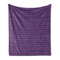 thumbnail image 1 of Retro Soft Flannel Fleece Blanket, Cassette in 80's Style in Distorted Like Perspective View Illustration, Cozy Plush for Indoor and Outdoor Use, 60" x 80", Fuchsia and Blue Violet, by Ambesonne, 1 of 5