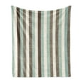 thumbnail image 1 of Retro Soft Flannel Fleece Blanket, Classical Vertical Stripes Pattern Texture Image Old Fashioned Display, Cozy Plush for Indoor and Outdoor Use, 50" x 60", Almond Green Brown Cream, by Ambesonne, 1 of 5