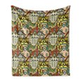 thumbnail image 1 of Retro Soft Flannel Fleece Blanket, Hand Drawn Old City in Colorful Tones European Buildings Featured Town Place Picture, Cozy Plush for Indoor and Outdoor Use, 50" x 60", Multicolor, by Ambesonne, 1 of 6