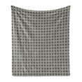 thumbnail image 1 of Retro Soft Flannel Fleece Blanket, Minimalist Spiraling Geometric Swirly Stripes Boho Influences Mosaic, Cozy Plush for Indoor and Outdoor Use, 50" x 70", Charcoal Grey and Off White, by Ambesonne, 1 of 5