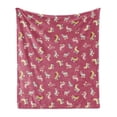thumbnail image 1 of Retro Soft Flannel Fleece Blanket, Nostalgic Style Funky Print of Repeated Roller Skates Street Fun Activity, Cozy Plush for Indoor and Outdoor Use, 50" x 70", Dried Rose Multicolor, by Ambesonne, 1 of 5