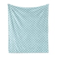 thumbnail image 1 of Retro Soft Flannel Fleece Blanket, Pastel Colored Squares and Lines Checked Pattern Diagonal Geometrical Tile Design, Cozy Plush for Indoor and Outdoor Use, 70" x 90", Sky Blue White, by Ambesonne, 1 of 5