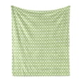 thumbnail image 1 of Retro Soft Flannel Fleece Blanket, Vintage Geometrical Big and Small Polka Dots Inner Circles Symmetric Image, Cozy Plush for Indoor and Outdoor Use, 50" x 60", Pale Green and White, by Ambesonne, 1 of 6