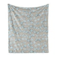 thumbnail image 1 of Retro Soft Flannel Fleece Blanket, Vintage Hipster Glasses Pattern on Polka Dots Backdrop Eyesight Optic Design, Cozy Plush for Indoor and Outdoor Use, 50" x 60", Pale Blue Tan White, by Ambesonne, 1 of 5