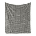 thumbnail image 1 of Retro Soft Flannel Fleece Throw Blanket, Abstract Geometrical Extraordinary Symmetric Shape Pattern Image, Cozy Plush for Indoor and Outdoor Use, 60" x 80", Eggshell Dark Taupe Grey, by Ambesonne, 1 of 5
