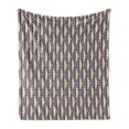thumbnail image 1 of Retro Soft Flannel Fleece Throw Blanket, Abstract in Vibrant Geometric Hexagon Forms Vintage Design, Cozy Plush for Indoor and Outdoor Use, 50" x 60", Pale Yellow Cadet Blue, by Ambesonne, 1 of 5