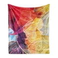 thumbnail image 1 of Retro Soft Flannel Fleece Throw Blanket, Abstract Watercolor Artwork Elements Natural Waved Creative Composition, Cozy Plush for Indoor and Outdoor Use, 60" x 80", Multicolor, by Ambesonne, 1 of 6