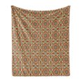 thumbnail image 1 of Retro Soft Flannel Fleece Throw Blanket, Colorful and Geometric Round Patterns Floral Design Print, Cozy Plush for Indoor and Outdoor Use, 70" x 90", Multicolor, by Ambesonne, 1 of 6