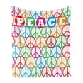 thumbnail image 1 of Retro Soft Flannel Fleece Throw Blanket, Colorful Internationally Recognized Peace Sign Letters Counter Culture Print, Cozy Plush for Indoor and Outdoor Use, 70" x 90", Multicolor, by Ambesonne, 1 of 6