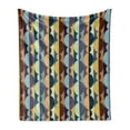 thumbnail image 1 of Retro Soft Flannel Fleece Throw Blanket, Composition of Vertically Aligned Colorful and Polka Dotted Circles and Stripes, Cozy Plush for Indoor and Outdoor Use, 50" x 60", Multicolor, by Ambesonne, 1 of 5