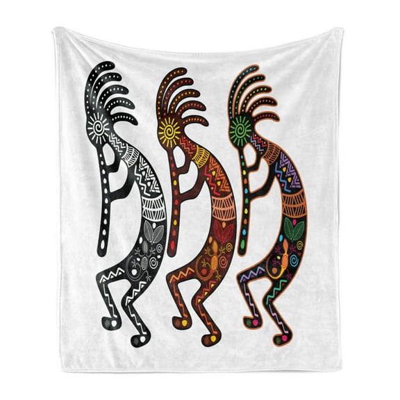 Retro Soft Flannel Fleece Throw Blanket, Fertility Art Inspired by Timeless Design Illustration Print, Cozy Plush for Indoor and Outdoor Use, 50" x 70", Multicolor, by Ambesonne