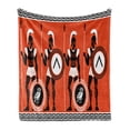 thumbnail image 1 of Retro Soft Flannel Fleece Throw Blanket, Historical in Greece Theme Cultures, Cozy Plush for Indoor and Outdoor Use, 60" x 80", Orange Black White, by Ambesonne, 1 of 6