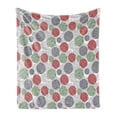 thumbnail image 1 of Retro Soft Flannel Fleece Throw Blanket, Knitting Balls Crochet Hand Made Theme Domestic Hobby Vintage Theme, Cozy Plush for Indoor and Outdoor Use, 50" x 70", Coral Grey Reseda Green, by Ambesonne, 1 of 6
