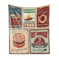 thumbnail image 1 of Retro Soft Flannel Fleece Throw Blanket, Nostalgic Tin Signs Mexican Food Prints Aged Advertising Logo Style Design, Cozy Plush for Indoor and Outdoor Use, 50" x 70", Multicolor, by Ambesonne, 1 of 5