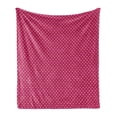 thumbnail image 1 of Retro Soft Flannel Fleece Throw Blanket, Retro Polka Dots Vintage Textured Classical Feminine Nostalgic Design, Cozy Plush for Indoor and Outdoor Use, 70" x 90", Hot Pink and Yellow, by Ambesonne, 1 of 6