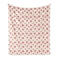 thumbnail image 1 of Retro Soft Flannel Fleece Throw Blanket, Romantic Rose Blossoms Bouquet Corsage Design on Polka Dot Backdrop, Cozy Plush for Indoor and Outdoor Use, 60" x 80", Cream Pale Pink, by Ambesonne, 1 of 6