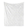 thumbnail image 1 of Retro Soft Flannel Fleece Throw Blanket, Small Polka Dots on a White Background in Pastel Colors Classical Romantic Pattern, Cozy Plush for Indoor and Outdoor Use, 60" x 80", Multicolor, by Ambesonne, 1 of 5