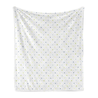 Retro Soft Flannel Fleece Throw Blanket, Small Polka Dots on a White Background in Pastel Colors Classical Romantic Pattern, Cozy Plush for Indoor and Outdoor Use, 70" x 90", Multicolor, by Ambesonne