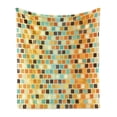 thumbnail image 1 of Retro Soft Flannel Fleece Throw Blanket, Square Wall Pattern with Colorful Abstract Shapes Mosaic Motifs Geometric Design, Cozy Plush for Indoor and Outdoor Use, 50" x 60", Multicolor, by Ambesonne, 1 of 6