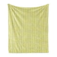 thumbnail image 1 of Retro Soft Flannel Fleece Throw Blanket, Vertical Stripes with Polka Dots and Circles Geometric Symmetric Pattern, Cozy Plush for Indoor and Outdoor Use, 60" x 80", Avocado Green Cream, by Ambesonne, 1 of 6