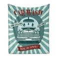 thumbnail image 1 of Retro Soft Flannel Fleece Throw Blanket, Vintage Graphic Design for a Car Wash Sign Commercial Aged Classic Vintage Arsty, Cozy Plush for Indoor and Outdoor Use, 70" x 90", Red Teal, by Ambesonne, 1 of 5