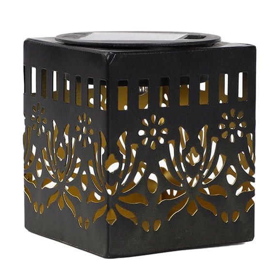 Retro Solar Table Lantern 3.94 Inch Outdoor Waterproof, Solar Projection Desk Lamp for Courtyard Garden, Metal Tabletop Light Desktop Decorative Atmosphere Landscape Light, Outdoor Lighting