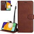 thumbnail image 1 of Retro Solid Color Wallet Case for Samsung Galaxy A23 4G (Not 5G), Business Fashion PU Leather w/Kickstand with Card Holder Flip Phone Cover for Samsung Galaxy A23 4G CS Brown, 1 of 14