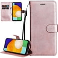 thumbnail image 1 of Retro Solid Color Wallet Case for Xiaomi Redmi 10A, Business Fashion PU Leather w/Kickstand with Card Holder Flip Phone Cover for Xiaomi Redmi 10A CS Rose Gold, 1 of 7