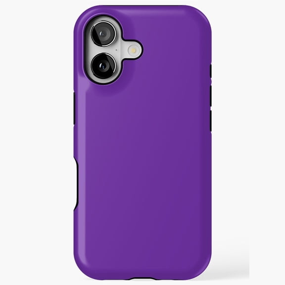 Retro Solid Plain Color Purple Simple Pop iPhone 11 12 13 14 15 16 17 Pro Max Case