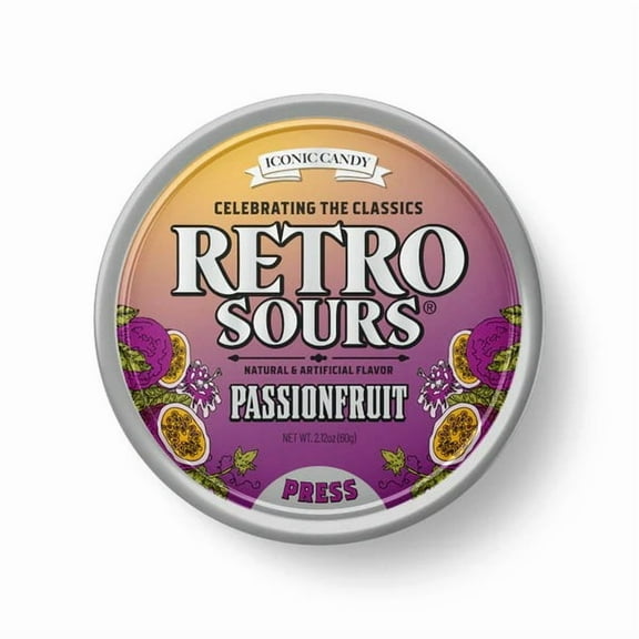 Retro Sours Passion Fruit Tangy Hard Candy 2.12oz